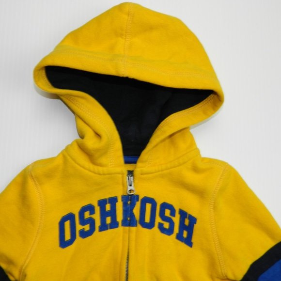 Oshkosh B'Gosh Boys 6 Month Yellow Full Zip Hoodie - Picture 2 of 8